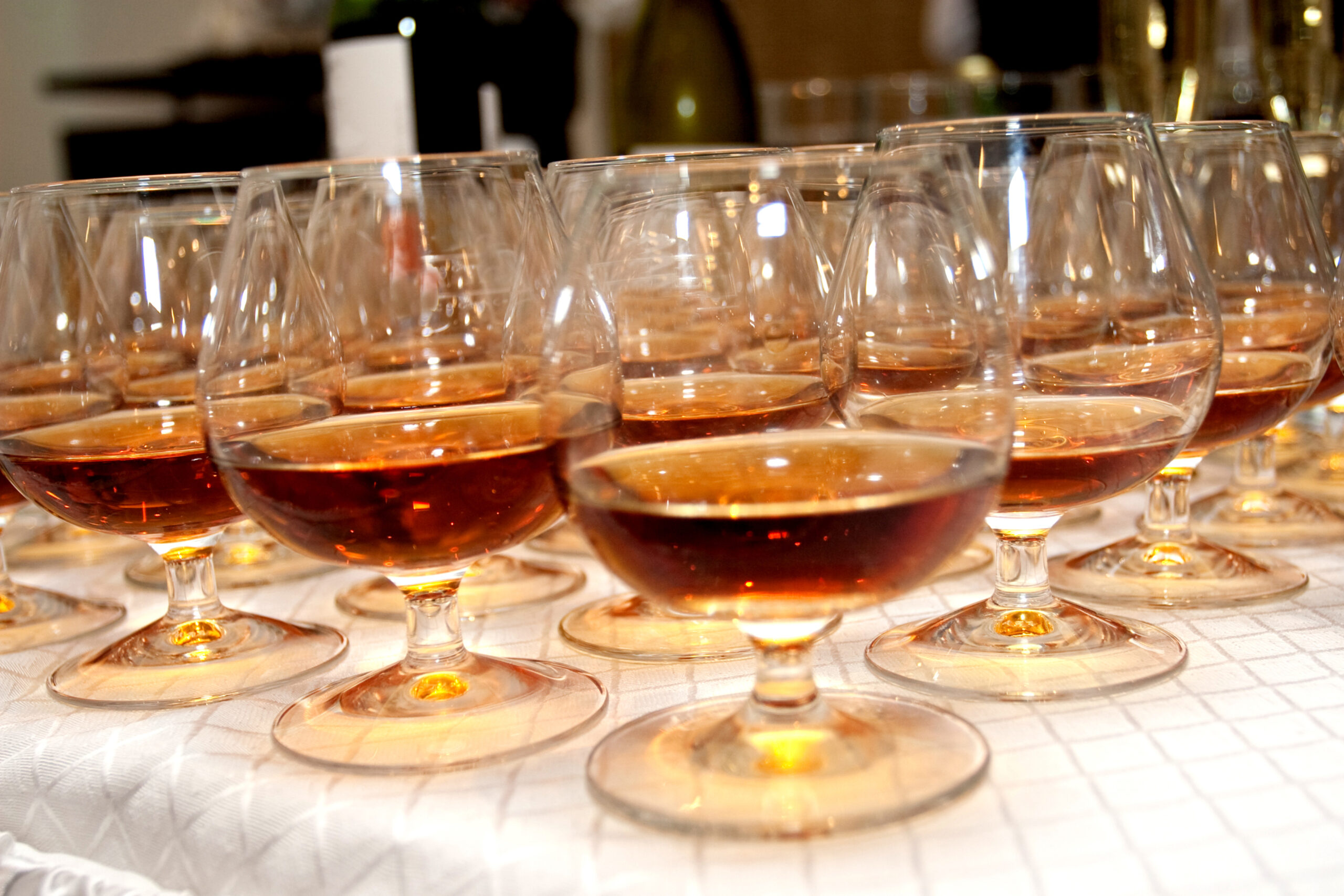 Glasses with cognac